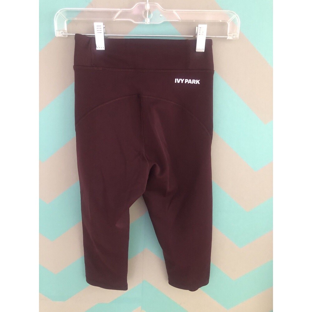 Ivy Park Leggings Women’s Small Maroon Burgundy Cropped 3/4 Length Active Yoga